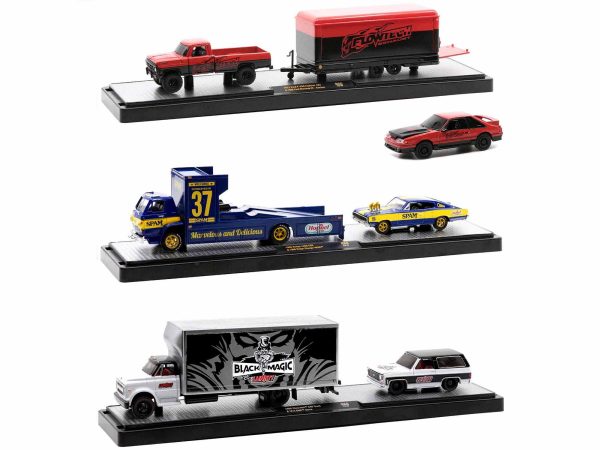 Auto Haulers Set of 3 Trucks Release 60 Limited Edition to 8400 pieces Worldwide 1/64 Diecast Model Cars by M2 Machines - Image 2
