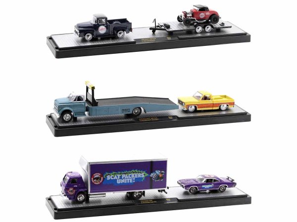 Auto Haulers Set of 3 Trucks Release 64 Limited Edition to 8400 pieces Worldwide 1/64 Diecast Model Cars by M2 Machines - Image 2