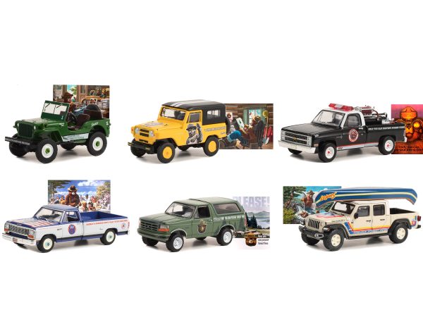 "Smokey Bear" Set of 6 Cars Series 2 1/64 Diecast Model Cars by Greenlight - Image 2