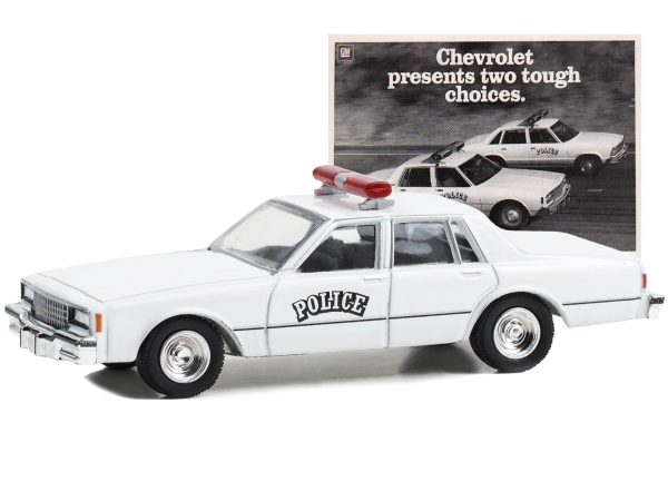 1980 Chevrolet Impala 9C1 Police White "Chevrolet Presents Two Tough Choices" "Vintage Ad Cars" Series 9 1/64 Diecast Model Car by Greenlight - Image 2