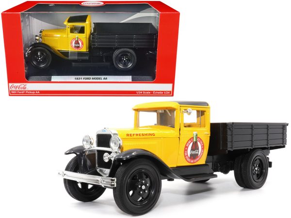 1931 Ford Model AA Pickup Truck Yellow and Black "Drink it Ice Cold for Sparkling Refreshment - Coca-Cola" 1/24 Diecast Model Car by Motor City Classics - Image 5