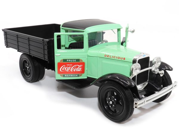 1931 Ford Model AA Pickup Truck Light Green and Black "Pause. Refresh. Drink Coca-Cola" 1/24 Diecast Model Car by Motor City Classics - Image 4