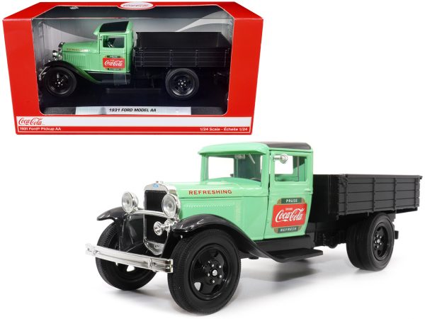 1931 Ford Model AA Pickup Truck Light Green and Black "Pause. Refresh. Drink Coca-Cola" 1/24 Diecast Model Car by Motor City Classics - Image 5