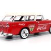 1955 Chevrolet Bel Air Nomad Red with White Top "Coca-Cola" 1/24 Diecast Model Car by Motor City Classics