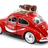 1966 Volkswagen Beetle Red "Enjoy Coca-Cola" with Roof Rack and Accessories 1/24 Diecast Model Car by Motor City Classics - Image 3