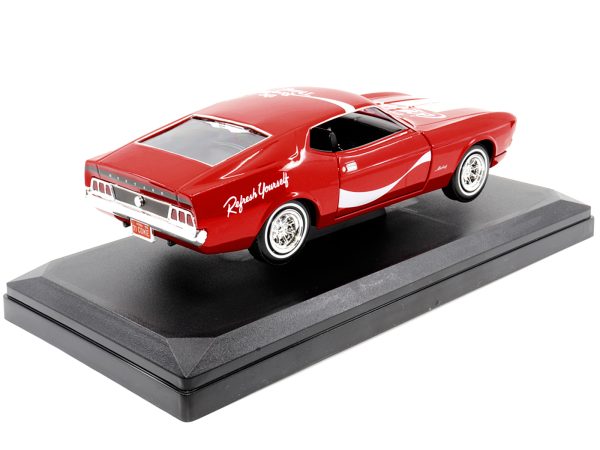 1971 Ford Mustang Sportsroof Red with White Stripes "Refresh Yourself - Coca-Cola" 1/24 Diecast Model Car by Motor City Classics - Image 3