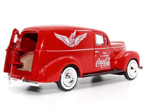 1940 Ford Sedan Cargo Van Red "Pause... Go Refreshed Coca-Cola" with Vending Machine Accessory 1/24 Diecast Model Car by Motor City Classics - Image 3