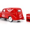1940 Ford Sedan Cargo Van Red "Pause... Go Refreshed Coca-Cola" with Vending Machine Accessory 1/24 Diecast Model Car by Motor City Classics - Image 2