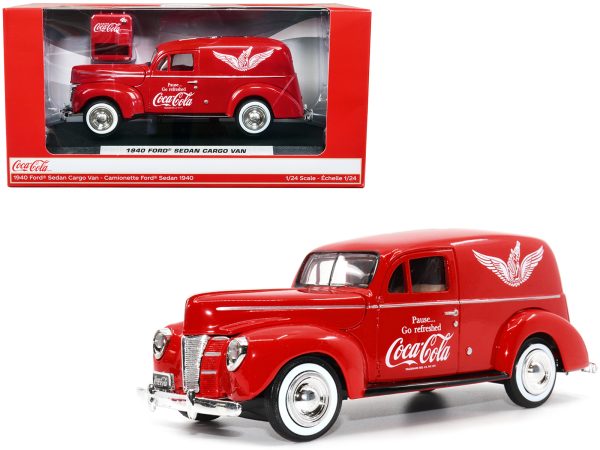 1940 Ford Sedan Cargo Van Red "Pause... Go Refreshed Coca-Cola" with Vending Machine Accessory 1/24 Diecast Model Car by Motor City Classics - Image 5