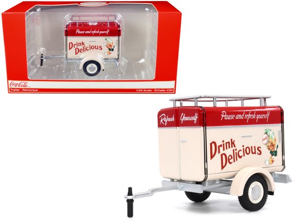 Travel Trailer Cream with Red Top "Pause and Refresh Yourself Drink Delicious Coca-Cola" 1/24 Diecast Model Car by Motor City Classics - Image 4