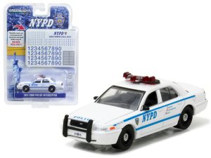 2011 Ford Crown Victoria Police New York Police Department (NYPD) with NYPD Squad Number Decal Sheet Hobby Exclusive 1/64 Diecast Model Car by Greenlight