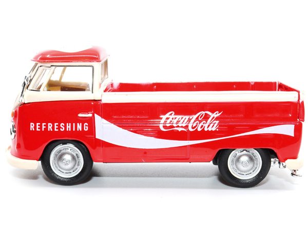 1962 Volkswagen T1 Pickup Truck Red and White "Refreshing Coca-Cola" 1/43 Diecast Model Car by Motor City Classics - Image 4