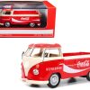 1962 Volkswagen T1 Pickup Truck Red and White "Refreshing Coca-Cola" 1/43 Diecast Model Car by Motor City Classics - Image 5