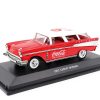1957 Chevrolet Nomad "Coca-Cola" Red with White Top and Red Interior 1/43 Diecast Model Car by Motor City Classics - Image 2