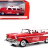 1957 Chevrolet Nomad "Coca-Cola" Red with White Top and Red Interior 1/43 Diecast Model Car by Motor City Classics - Image 3