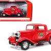 1932 Ford Coupe "Coca-Cola" Red with Black Top 1/43 Diecast Model Car by Motor City Classics - Image 5