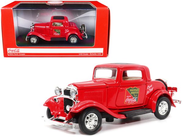 1932 Ford Coupe "Coca-Cola" Red with Black Top 1/43 Diecast Model Car by Motor City Classics - Image 5