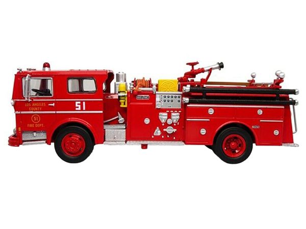 1973 Ward LaFrance Ambassador Fire Engine "Los Angeles County Fire Department" LA County FD (LACFD) "Emergency! 50th Anniversary" (1972-2022) Limited Edition to 3000 pieces Worldwide 1/50 Diecast Model by Iconic Replicas - Image 2