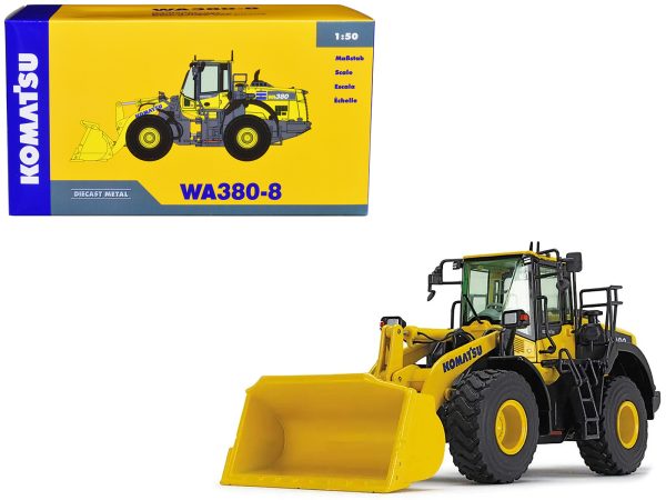 Komatsu WA380-8 Wheel Loader Yellow 1/50 Diecast Model by NZG - Image 5
