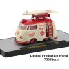 "Coca-Cola Bathing Beauties" Set of 3 Cars with Surfboards Release 2 Limited Edition to 6980 pieces Worldwide 1/64 Diecast Model Cars by M2 Machines - Image 3