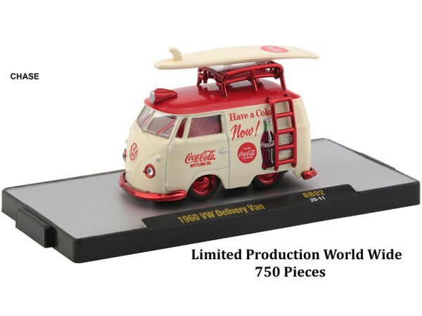 "Coca-Cola Bathing Beauties" Set of 3 Cars with Surfboards Release 2 Limited Edition to 6980 pieces Worldwide 1/64 Diecast Model Cars by M2 Machines - Image 3