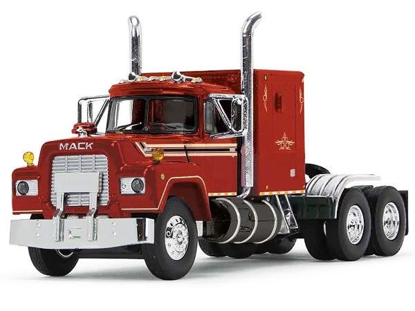 Mack R Sleeper Trio Set of 3 Truck Tractors in Red Blue and Yellow 1/64 Diecast Models by DCP/First Gear - Image 3
