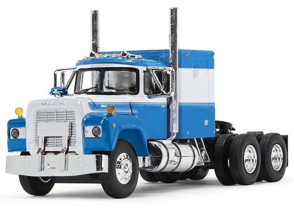 Mack R Sleeper Trio Set of 3 Truck Tractors in Red Blue and Yellow 1/64 Diecast Models by DCP/First Gear - Image 4