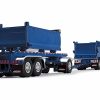 Kenworth T880 Quad-Axle Dump Truck and Rogue Transfer Tandem-Axle Dump Trailer Surf Blue Metallic 1/64 Diecast Model by DCP/First Gear - Image 2