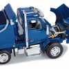 Kenworth T880 Quad-Axle Dump Truck and Rogue Transfer Tandem-Axle Dump Trailer Surf Blue Metallic 1/64 Diecast Model by DCP/First Gear - Image 5