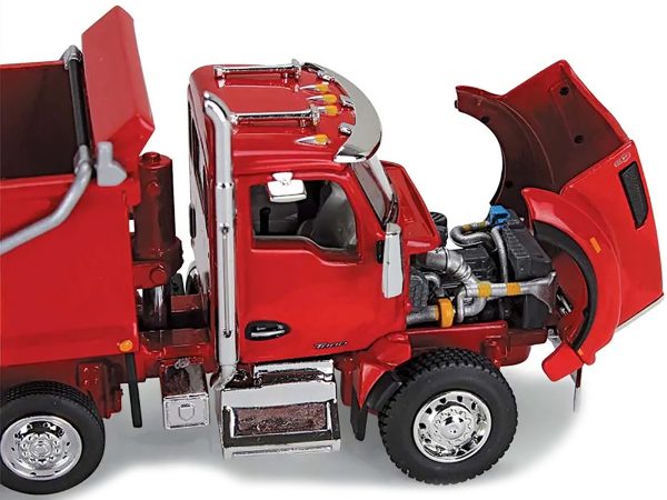 Kenworth T880 Quad-Axle Dump Truck and Rogue Transfer Tandem-Axle Dump Trailer Viper Red 1/64 Diecast Model by DCP/First Gear - Image 4