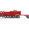 Kenworth T880 Quad-Axle Dump Truck and Rogue Transfer Tandem-Axle Dump Trailer Viper Red 1/64 Diecast Model by DCP/First Gear