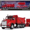 Kenworth T880 Quad-Axle Dump Truck and Rogue Transfer Tandem-Axle Dump Trailer Viper Red 1/64 Diecast Model by DCP/First Gear - Image 5