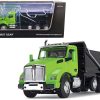 Kenworth T880 Day Cab with Rogue Transfer Dump Body Truck Lime Green and Black 1/64 Diecast Model by DCP/First Gear - Image 4