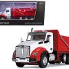 Kenworth T880 Day Cab with Rogue Transfer Dump Body Truck White and Viper Red 1/64 Diecast Model by DCP/First Gear - Image 4