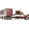 Peterbilt 359 with 63" Mid-Roof Sleeper and 53' Utility Trailer Brown and Cream 1/64 Diecast Model by DCP/First Gear - Image 2