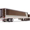 Peterbilt 359 with 63" Mid-Roof Sleeper and 53' Utility Trailer Brown and Cream 1/64 Diecast Model by DCP/First Gear - Image 3