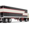 Peterbilt 359 with 36" Flat Top Sleeper and 40' Vintage Dry Goods Trailer Black with Cream and Red Stripes 1/64 Diecast Model by DCP/First Gear - Image 2