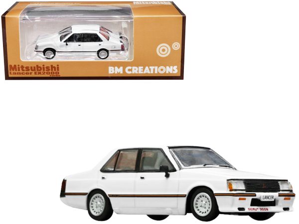 Mitsubishi Lancer EX2000 Turbo RHD (Right Hand Drive) White with Stripes with Extra Wheels 1/64 Diecast Model Car by BM Creations - Image 2
