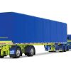 Peterbilt 379 with 36" Flat Top Sleeper and 53' Utility Roll Tarp Trailer "DSD Transport" Blue and Yellow "Big Rigs" Series 1/64 Diecast Model by DCP/First Gear - Image 2