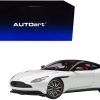 Aston Martin DB11 Morning Frost White Metallic with Black Top and Red Interior 1/18 Model Car by Autoart - Image 2
