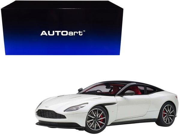 Aston Martin DB11 Morning Frost White Metallic with Black Top and Red Interior 1/18 Model Car by Autoart - Image 2