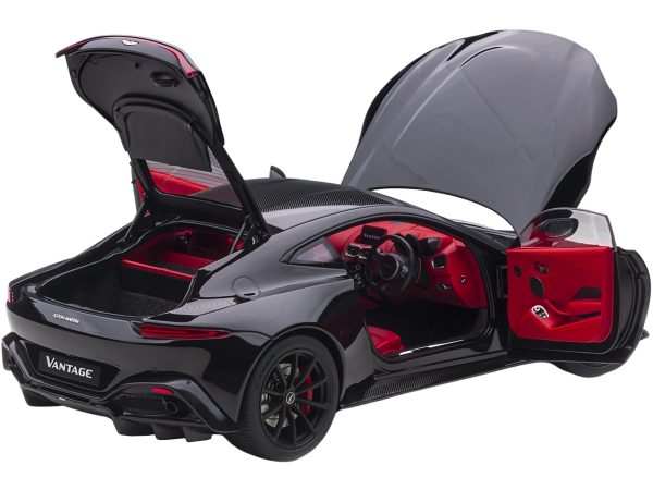 2019 Aston Martin Vantage RHD (Right Hand Drive) Jet Black with Red Interior 1/18 Model Car by Autoart - Image 4