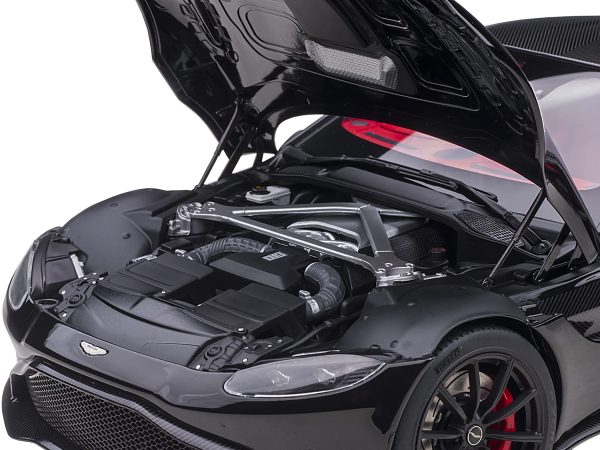 2019 Aston Martin Vantage RHD (Right Hand Drive) Jet Black with Red Interior 1/18 Model Car by Autoart - Image 3