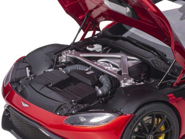2019 Aston Martin Vantage RHD (Right Hand Drive) Hyper Red Metallic with Carbon Top 1/18 Model Car by Autoart - Image 3