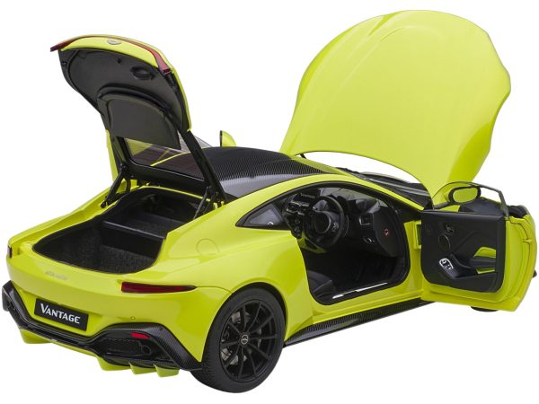 2019 Aston Martin Vantage RHD (Right Hand Drive) Lime Essence Green with Carbon Top 1/18 Model Car by Autoart - Image 2