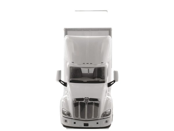 Peterbilt 579 Single Axle Day Cab with Two Wabash 28' Pup Trailers White "Transport Series" 1/50 Diecast Model by Diecast Masters - Image 2
