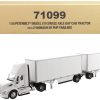 Peterbilt 579 Single Axle Day Cab with Two Wabash 28' Pup Trailers White "Transport Series" 1/50 Diecast Model by Diecast Masters - Image 4