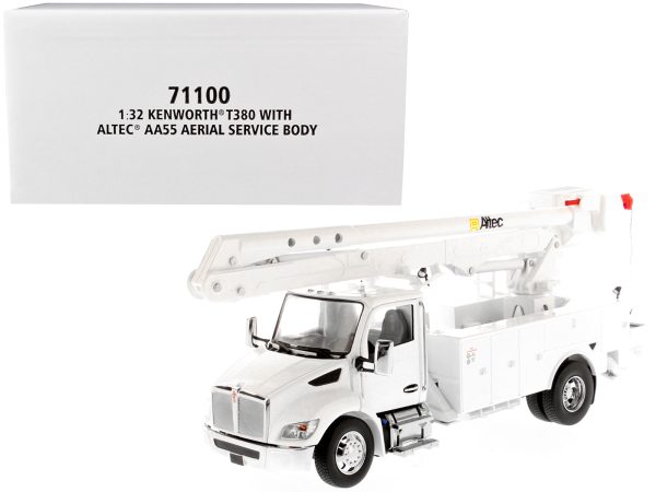 Kenworth T380 with Altec AA55 Aerial Service Truck White "Transport Series" 1/32 Diecast Model by Diecast Masters - Image 4