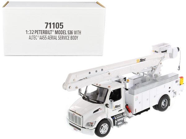 Peterbilt 536 Truck with Altec AA55 Aerial Service Body White "Transport Series" 1/32 Diecast Model by Diecast Masters - Image 5