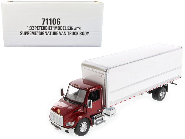 Peterbilt 536 Truck with Supreme Signature Van Body Red Metallic "Transport Series" 1/32 Diecast Model by Diecast Masters - Image 5